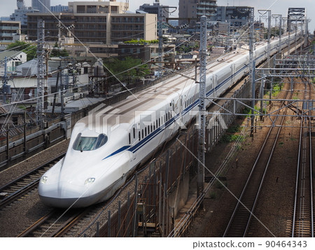 Shinkansen N700S J9 formation at Nishimagome overpass 90464343
