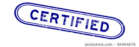 Grunge blue certified word rubber seal stamp on white background Grunge blue certified word rubber seal stamp on white background 90464676