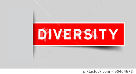 Inserted red color label sticker with word diversity on gray background Inserted red color label sticker with word diversity on gray background 90464678