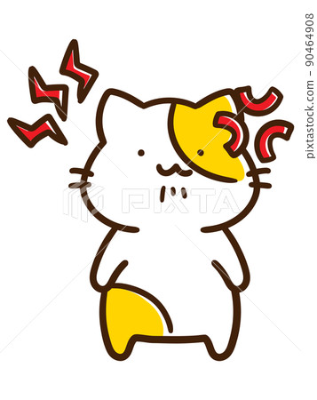 沮喪和憤怒的可愛貓變形插圖 90464908