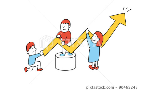 團隊建設 組成箭頭的團隊的插圖旨在上升 團隊建設 組成箭頭的團隊的插圖旨在上升 90465245