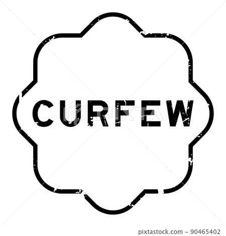 Grunge black curfew word rubber seal stamp on white background Grunge black curfew word rubber seal stamp on white background 90465402
