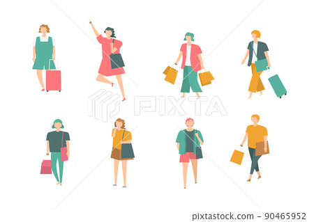 Illustration set of people shopping Illustration set of people shopping 90465952