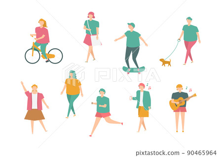 Illustration set of people in the city 90465964