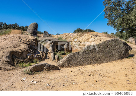 Dolmen of Lacara, funeral chamber near La Nava de Santiago, Extremadura. Spain Dolmen of Lacara, funeral chamber near La Nava de Santiago, Extremadura. Spain 90466093