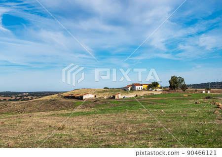 Landscape view of Extremadura near Feria in Spain Landscape view of Extremadura near Feria in Spain 90466121