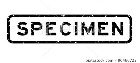 Grunge black specimen word square rubber seal stamp on white background 90466722