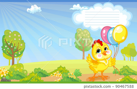 Cover for notebook with cute chicken vector Cover for notebook with cute chicken vector 90467588
