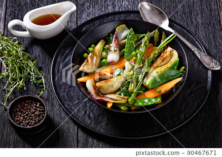 french Barigoule of summer vegetables in bowl 90467671