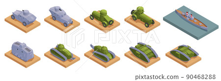 WWI Military Vehicles Isometric 90468288