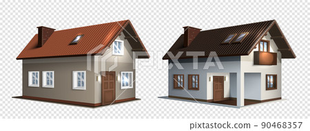 House Drawing Transparent Concept Set 90468357