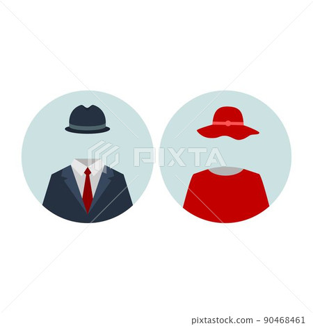 Anonymous man and woman silhouettes Anonymous man and woman silhouettes 90468461