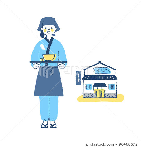 蕎麥麵店女店員兼店員 蕎麥麵店女店員兼店員 90468672