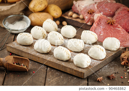 Semi finished manti dumplings 90468862