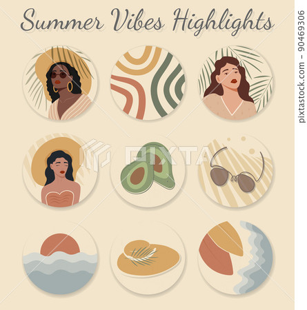Social media highlight icons, web button set Social media highlight icons, web button set 90469306