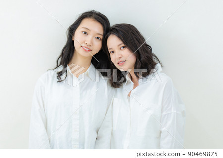 Beauty image of a woman in a white shirt 90469875