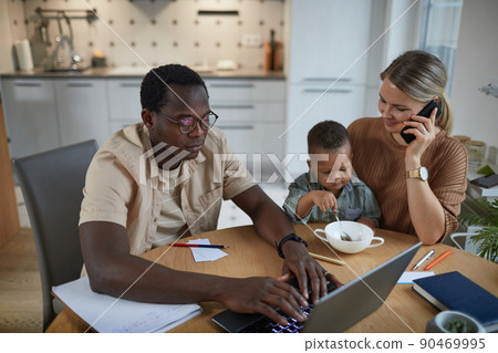 Biracial Family with Baby Son Biracial Family with Baby Son 90469995