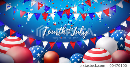 4th of July Independence Day of the USA Vector... - Stock Illustration  [90470100] - PIXTA