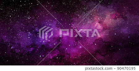 Cosmic illustration. Beautiful colorful space background. Watercolor Cosmos Cosmic illustration. Beautiful colorful space background. Watercolor Cosmos 90470195