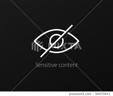 Sensitive content. Crossed eye as symbol of forbidden to watch videos 90470641