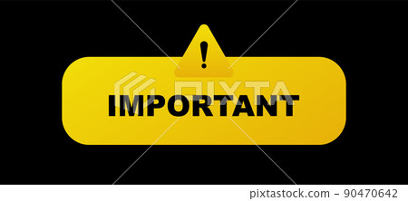 Important exclamation mark on black surface 90470642