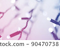 Christmas garland with bokeh 90470738