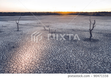 Cracked earth, desertification process,abstract background 90471338