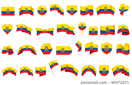 Ecuador icons set cartoon vector. Vacation flag. City country 90472073