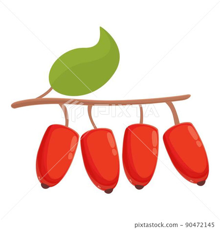 Leaf goji icon cartoon vector. Organic food. Berberis fruit 90472145