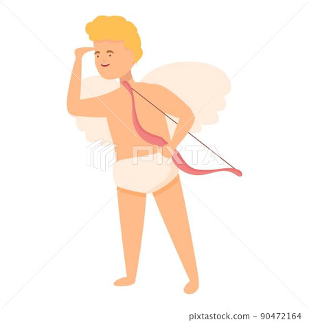 Fun cupid icon cartoon vector. Love day. Baby heart 90472164