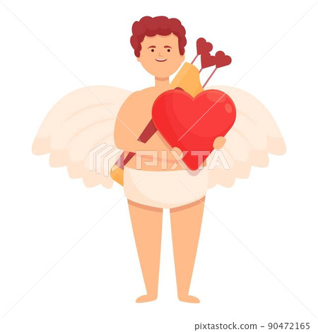 Celebration cupid icon cartoon vector. Baby heart. Love day Celebration cupid icon cartoon vector. Baby heart. Love day 90472165