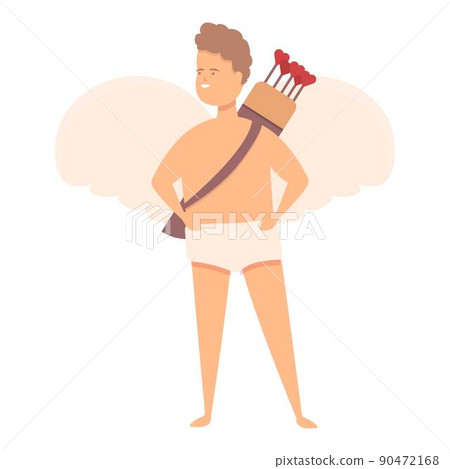 Cupid angel icon cartoon vector. Love day. Baby heart Cupid angel icon cartoon vector. Love day. Baby heart 90472168