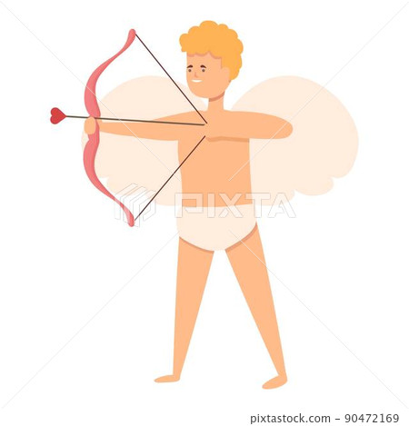 Pink cupid icon cartoon vector. Love day. Arrow baby 90472169