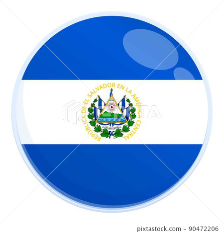 El Salvador round flag icon cartoon vector. Emblem day. Web landmark 90472206