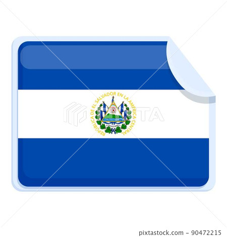 El Salvador sticker flag icon cartoon vector. Round emblem. National country 90472215