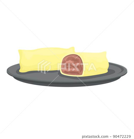 Travel meat roll icon cartoon vector. Romania flag. City tourism 90472229