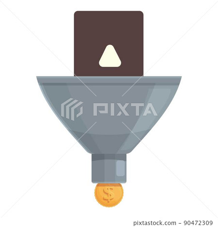 Money funnel icon cartoon vector. Monetize streaming. Profit lead Money funnel icon cartoon vector. Monetize streaming. Profit lead 90472309