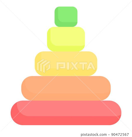 Pyramid toy icon cartoon vector. Kid store. Toy shelf Pyramid toy icon cartoon vector. Kid store. Toy shelf 90472567