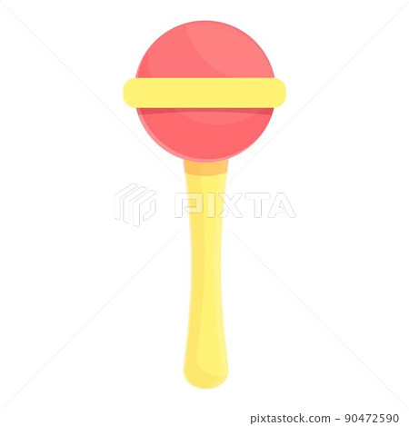 Rattle toy icon cartoon vector. Toy shop. Child plastic element Rattle toy icon cartoon vector. Toy shop. Child plastic element 90472590
