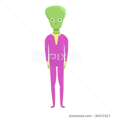 Child alien icon cartoon vector. Space ufo. Fun game 90472827