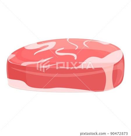 Steak meat icon cartoon vector. Cut cooking. Fat food 90472873