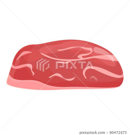 Raw red meat icon cartoon vector. Pork food. Fresh protein Raw red meat icon cartoon vector. Pork food. Fresh protein 90472875