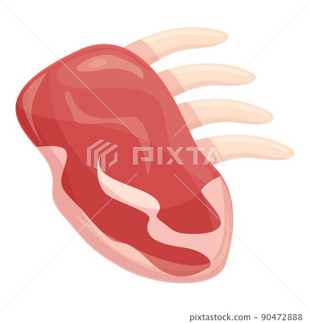 Beef raw meat icon cartoon vector. Pork food. Fresh protein Beef raw meat icon cartoon vector. Pork food. Fresh protein 90472888