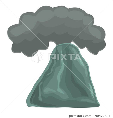 Volcano risk icon cartoon vector. Volcanic eruption. Lava natural Volcano risk icon cartoon vector. Volcanic eruption. Lava natural 90472895