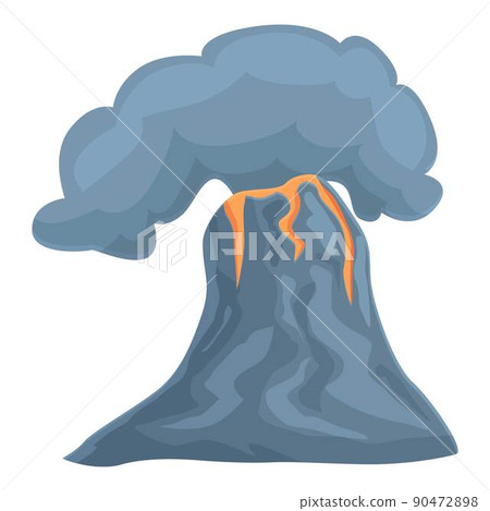 Volcanic section icon cartoon vector. Volcano eruption. Island smoke Volcanic section icon cartoon vector. Volcano eruption. Island smoke 90472898