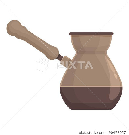 Coffee pot bag icon cartoon vector. Cezve cup. Copper bean Coffee pot bag icon cartoon vector. Cezve cup. Copper bean 90472957