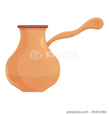 Traditional turkish coffee pot icon cartoon vector. Cezve cup. Cafe bean Traditional turkish coffee pot icon cartoon vector. Cezve cup. Cafe bean 90472960