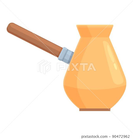 Coffee bean pot icon cartoon vector. Turkish cezve. Cafe cup 90472962