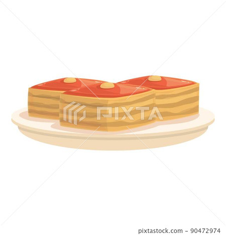 Azerbaijan baklava icon cartoon vector. Food dish. Fresh culture Azerbaijan baklava icon cartoon vector. Food dish. Fresh culture 90472974