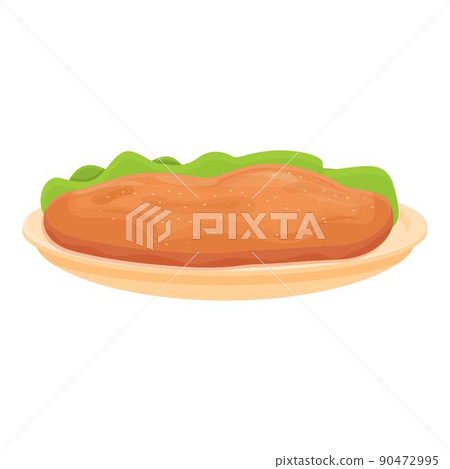 Austrian cutlet icon cartoon vector. Austria food. Restaurant cuisine Austrian cutlet icon cartoon vector. Austria food. Restaurant cuisine 90472995